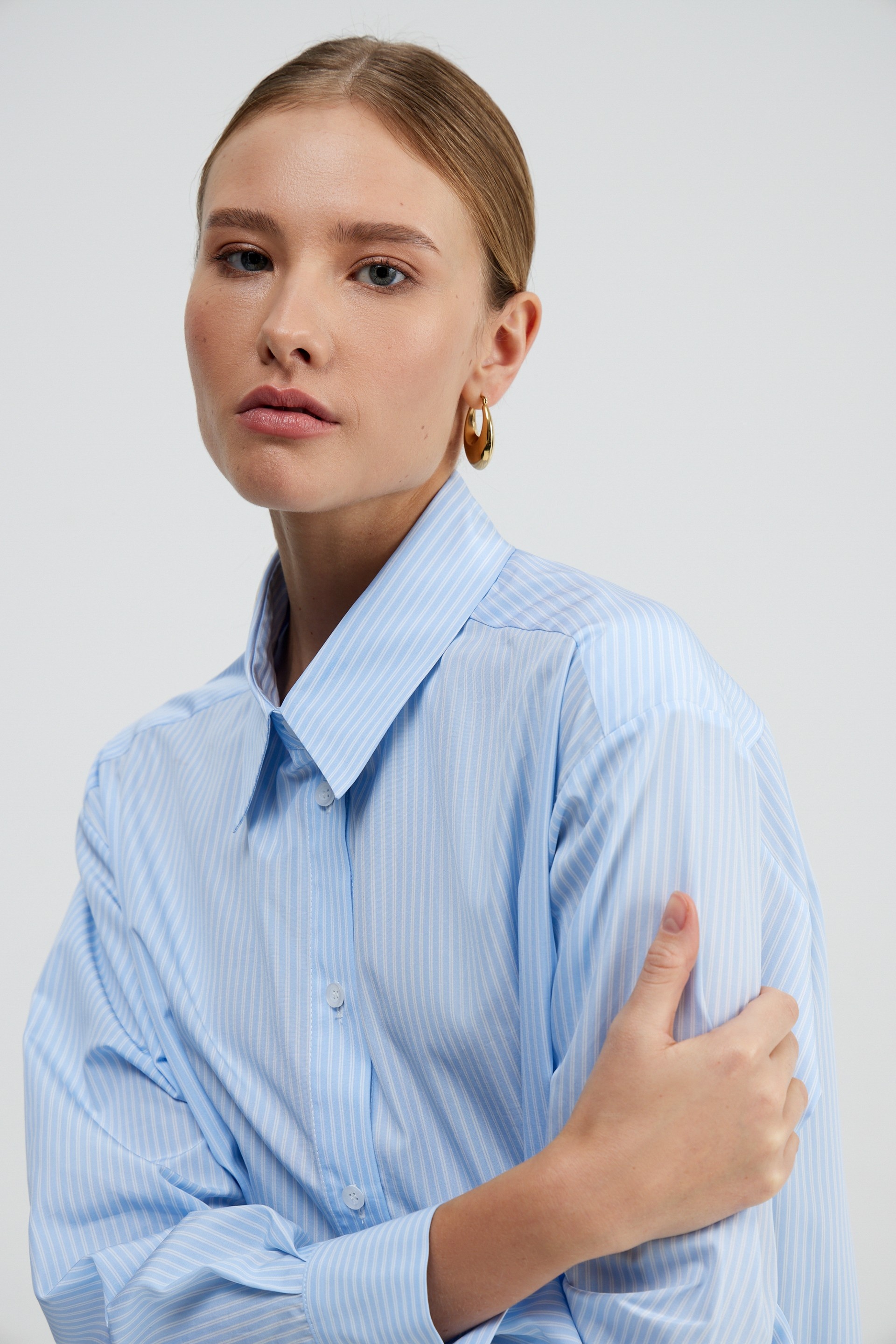 Рубашка свободного кроя в полоску “Classy Blue”