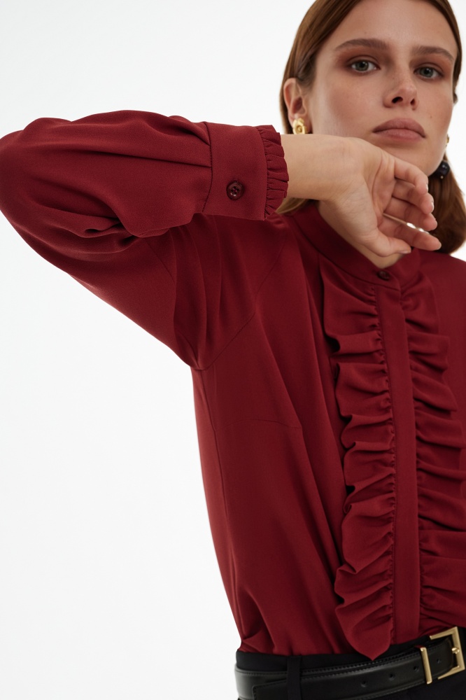 Блуза "Vinous" из итальянского шелка Мавелти (Mavelty)