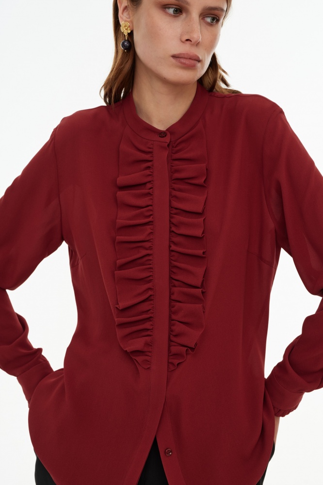 Блуза "Vinous" из итальянского шелка Мавелти (Mavelty)