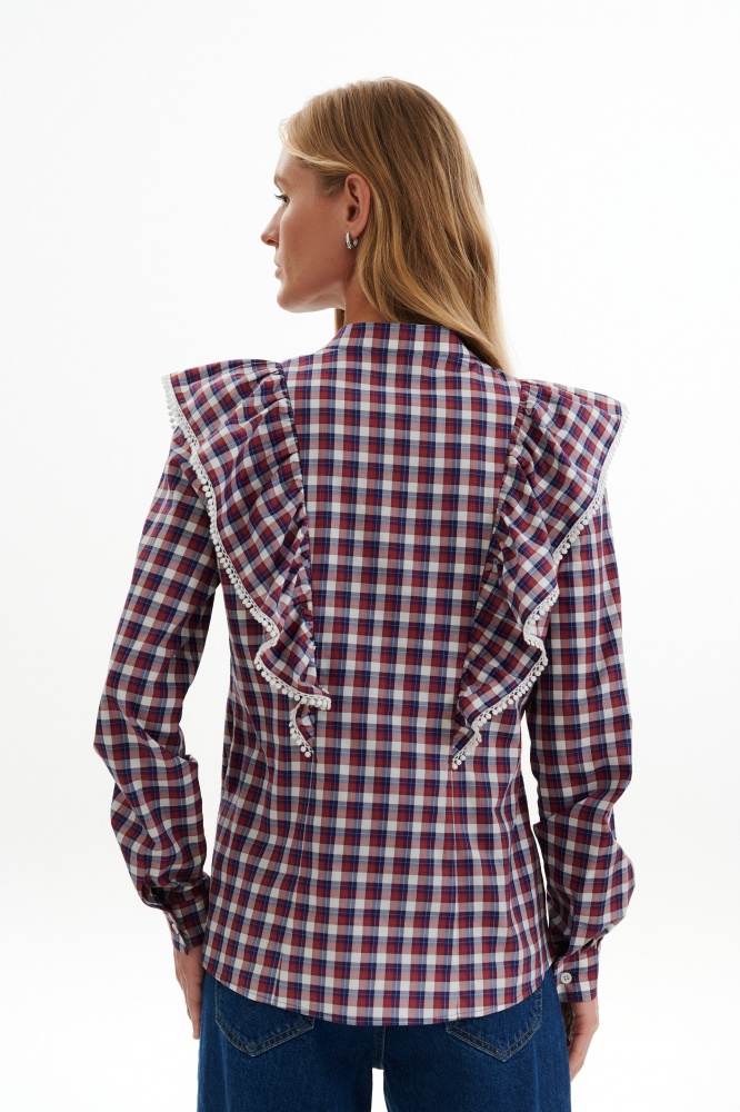 Блуза "Vernisage" из итальянского хлопка с рюшами Мавелти (Mavelty)