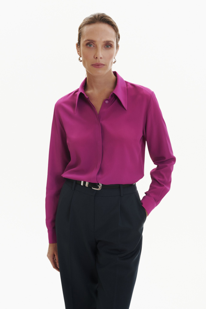Блуза "Teramo" из итальянского шелка Мавелти (Mavelty)