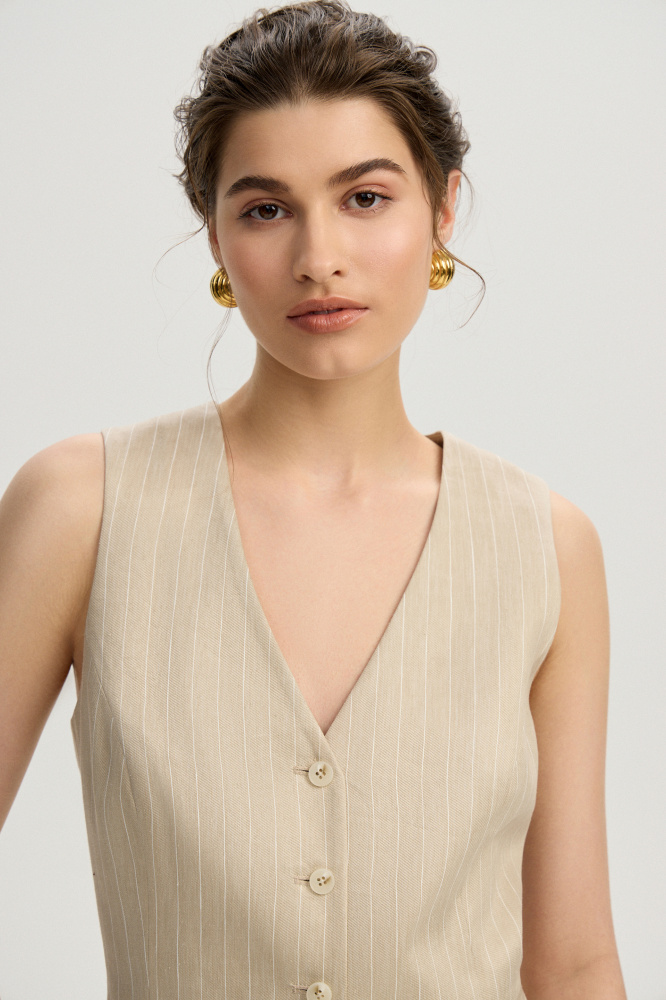 Жилет "Fiesole" изо льна Max Mara Мавелти (Mavelty)