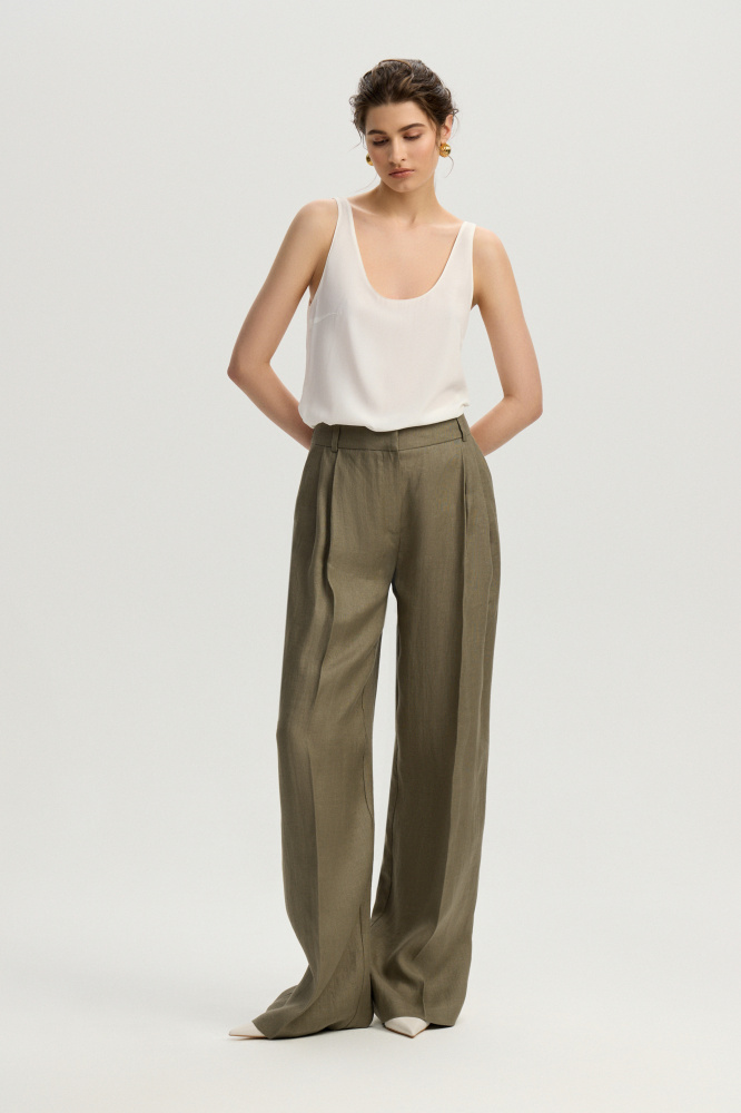 Брюки "Ravenna" из итальянского льна Max Mara Мавелти (Mavelty)