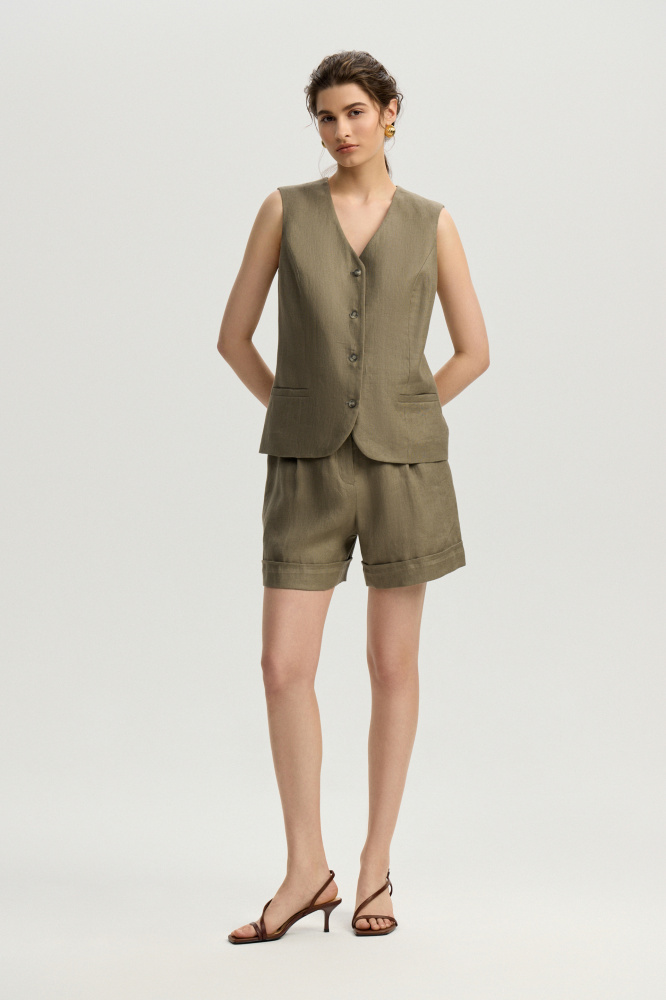 Шорты "Ravenna" из итальянского льна Max Mara Мавелти (Mavelty)