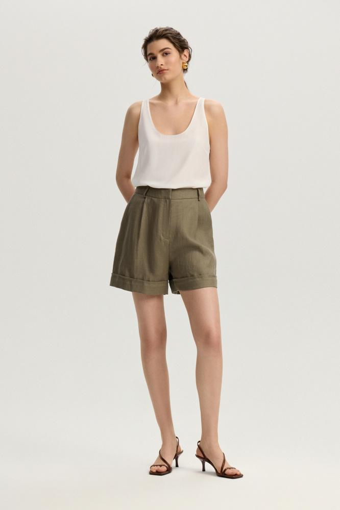 Шорты "Ravenna" из итальянского льна Max Mara Мавелти (Mavelty)