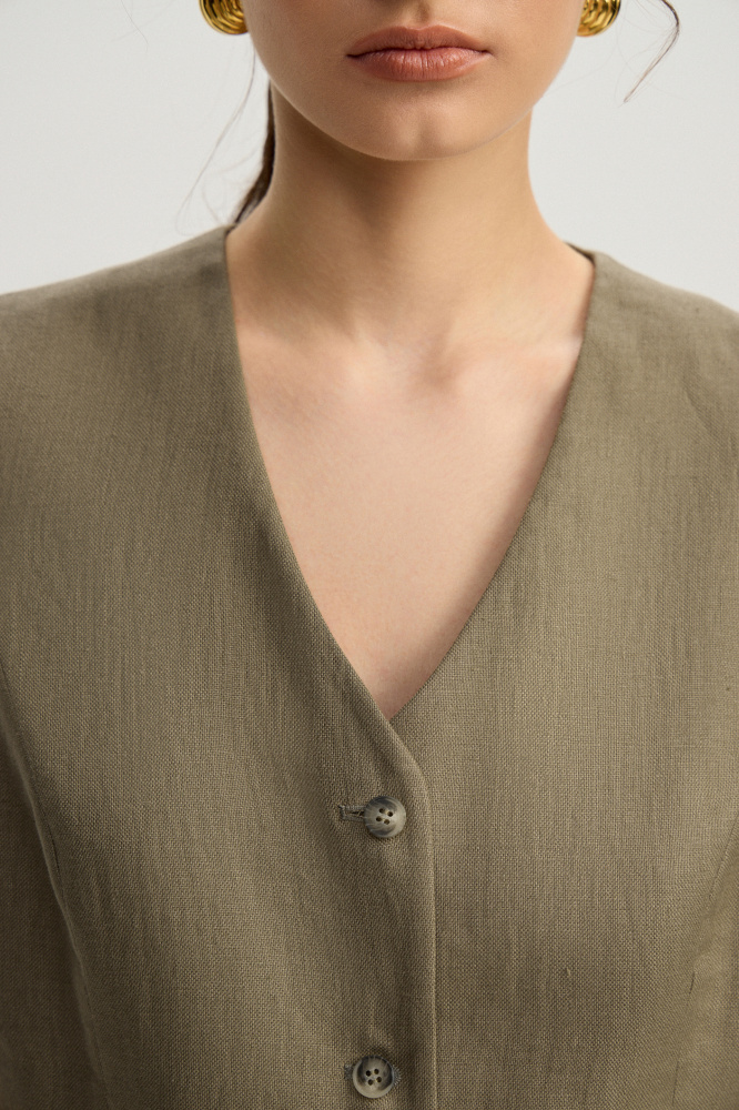 Жилет "Ravenna" из итальянского льна Max Mara Мавелти (Mavelty)