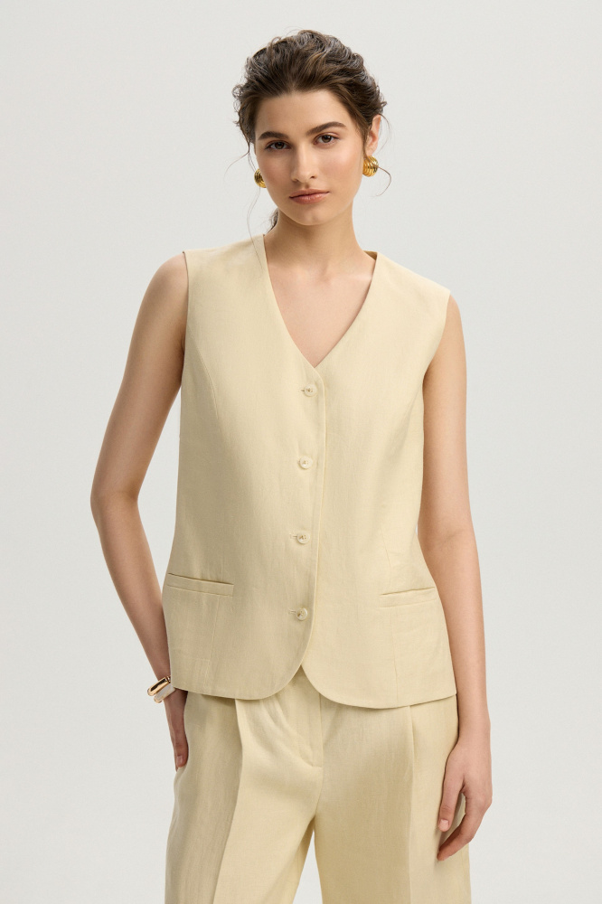 Жилет "Ajerola" изо льна Max Mara Мавелти (Mavelty)
