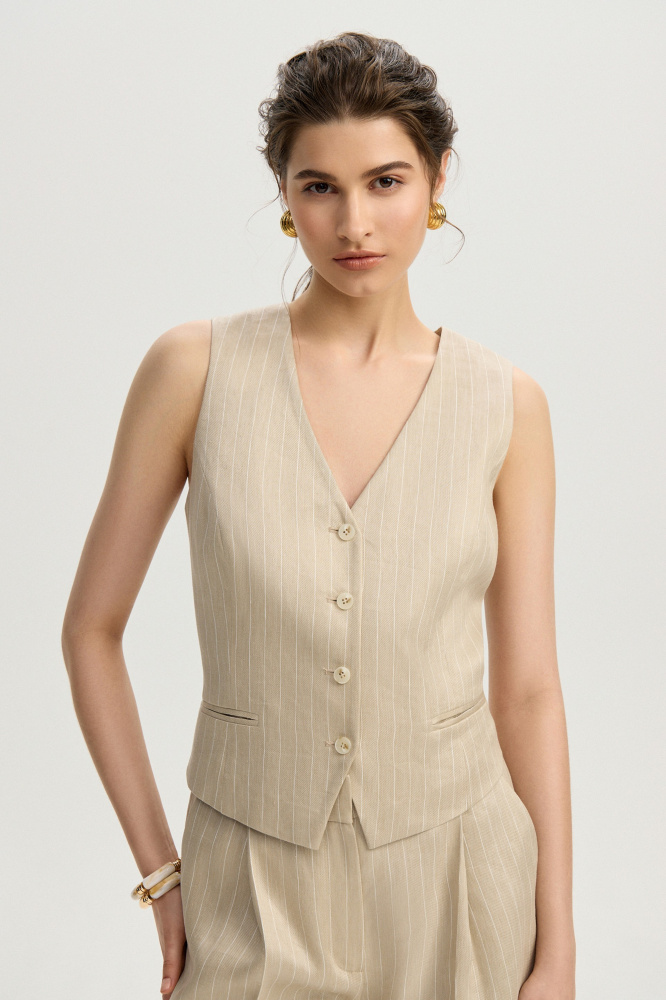 Жилет "Fiesole" изо льна Max Mara Мавелти (Mavelty)
