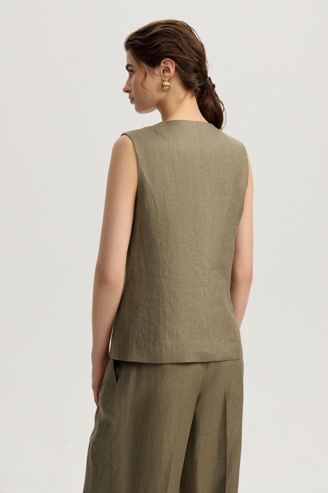 Жилет "Ravenna" из итальянского льна Max Mara Мавелти (Mavelty)