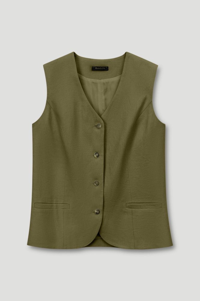 Жилет "Ravenna" из итальянского льна Max Mara Мавелти (Mavelty)