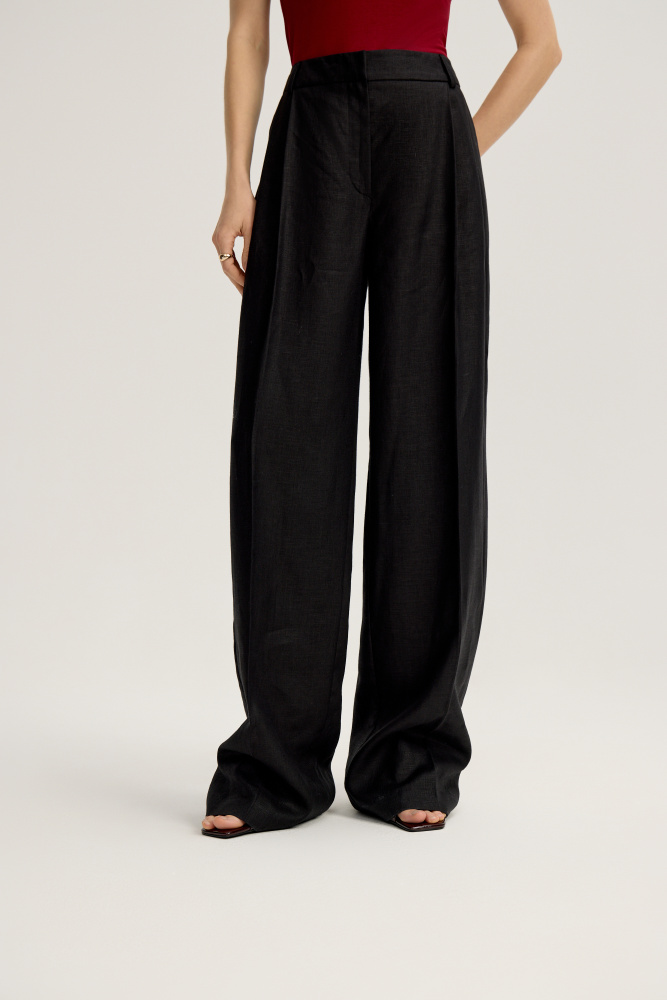 Брюки "Dogliani~Almeria" из итальянского льна Max Mara Мавелти (Mavelty)