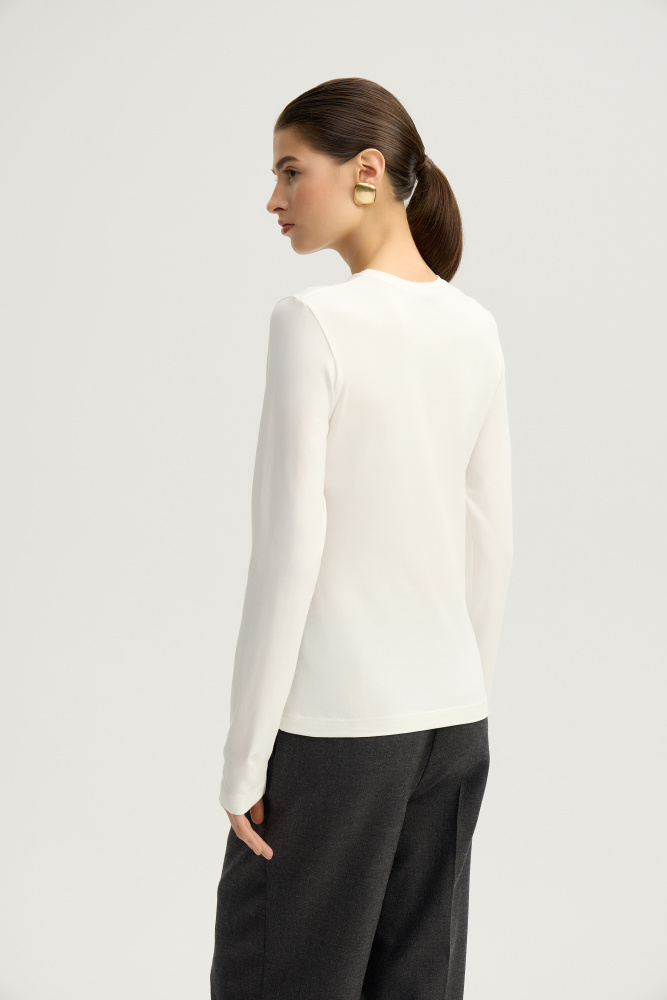 Лонгслив "Parisien" из итальянской вискозы Мавелти (Mavelty)