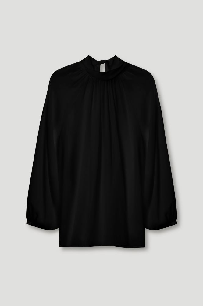 Блуза "Jesolo" с бантом из итальянской вискозы Мавелти (Mavelty)