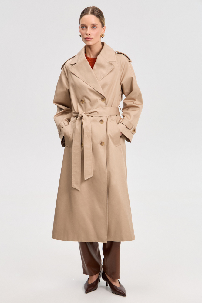 Тренч "Roveretto" из итальянского хлопка Мавелти (Mavelty)