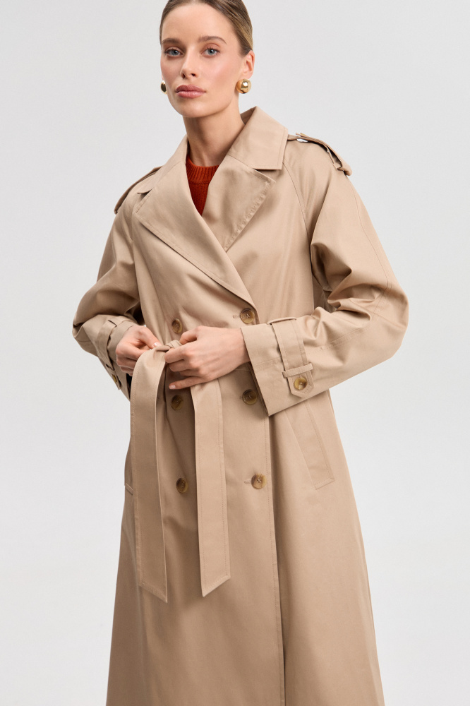 Тренч "Roveretto" из итальянского хлопка Мавелти (Mavelty)