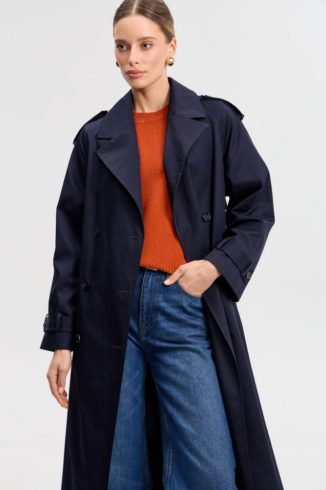 Тренч "Tenno" из итальянского хлопка Мавелти (Mavelty)