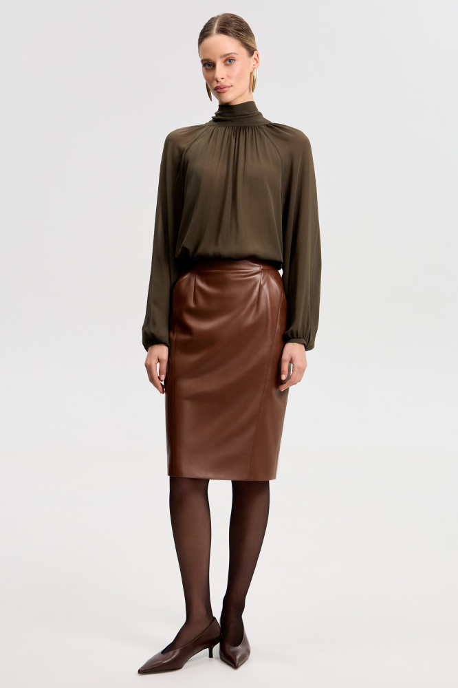 Юбка "Solarino" из экокожи Мавелти (Mavelty)