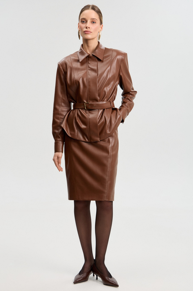 Юбка "Solarino" из экокожи Мавелти (Mavelty)