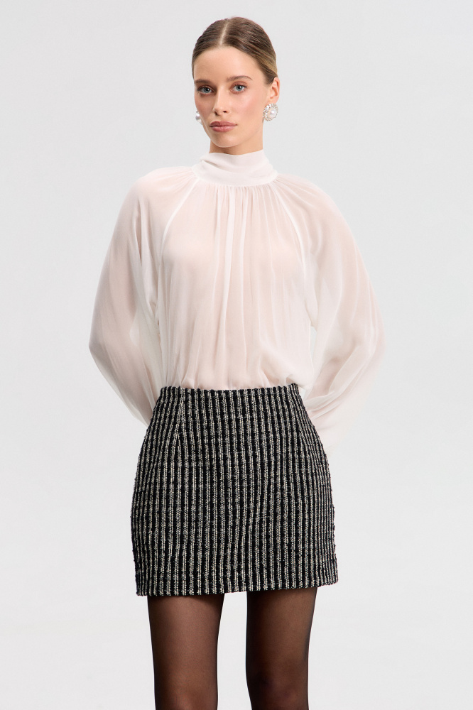 Юбка "Invorio" из итальянского твида Saint Laurent Мавелти (Mavelty)