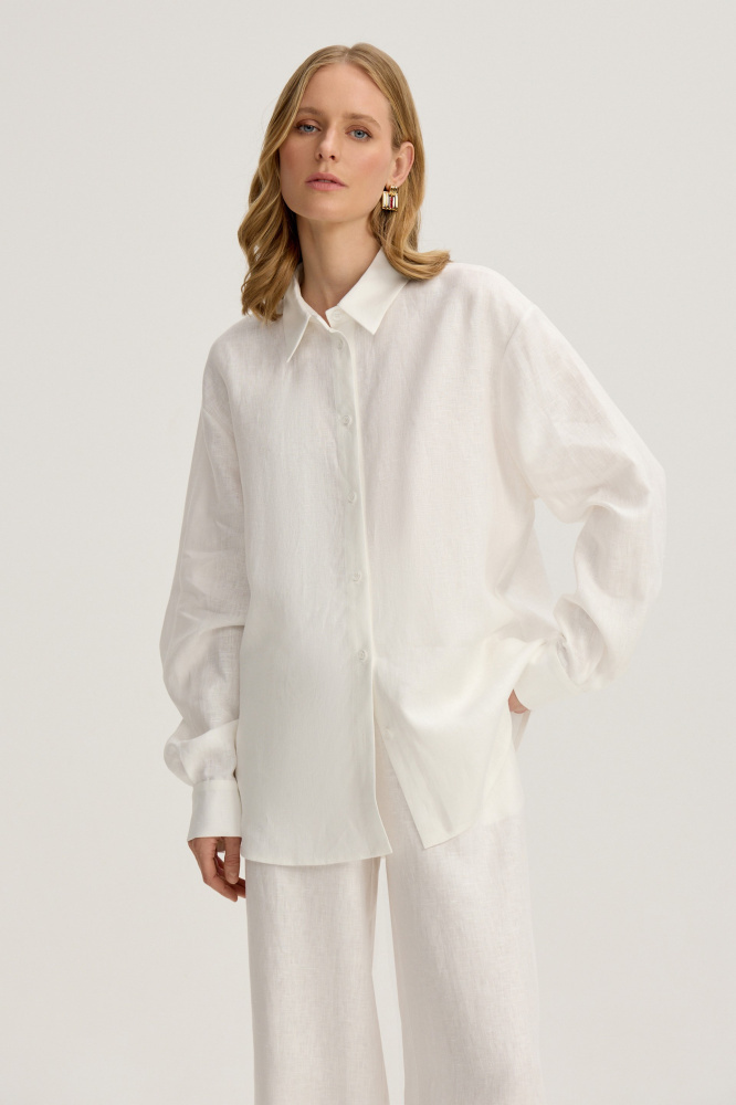 Рубашка "Pastena" из итальянского льна Мавелти (Mavelty)