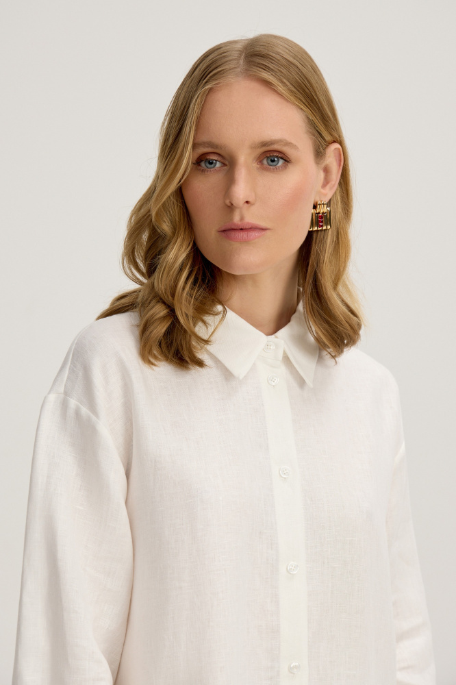 Рубашка "Pastena" из итальянского льна Мавелти (Mavelty)