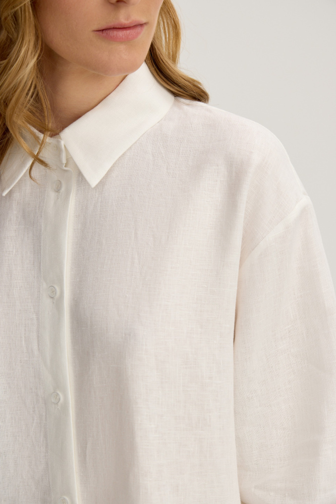 Рубашка "Pastena" из итальянского льна Мавелти (Mavelty)