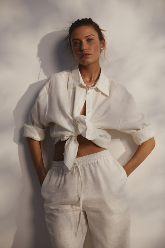 Рубашка "Pastena" из итальянского льна Мавелти (Mavelty)