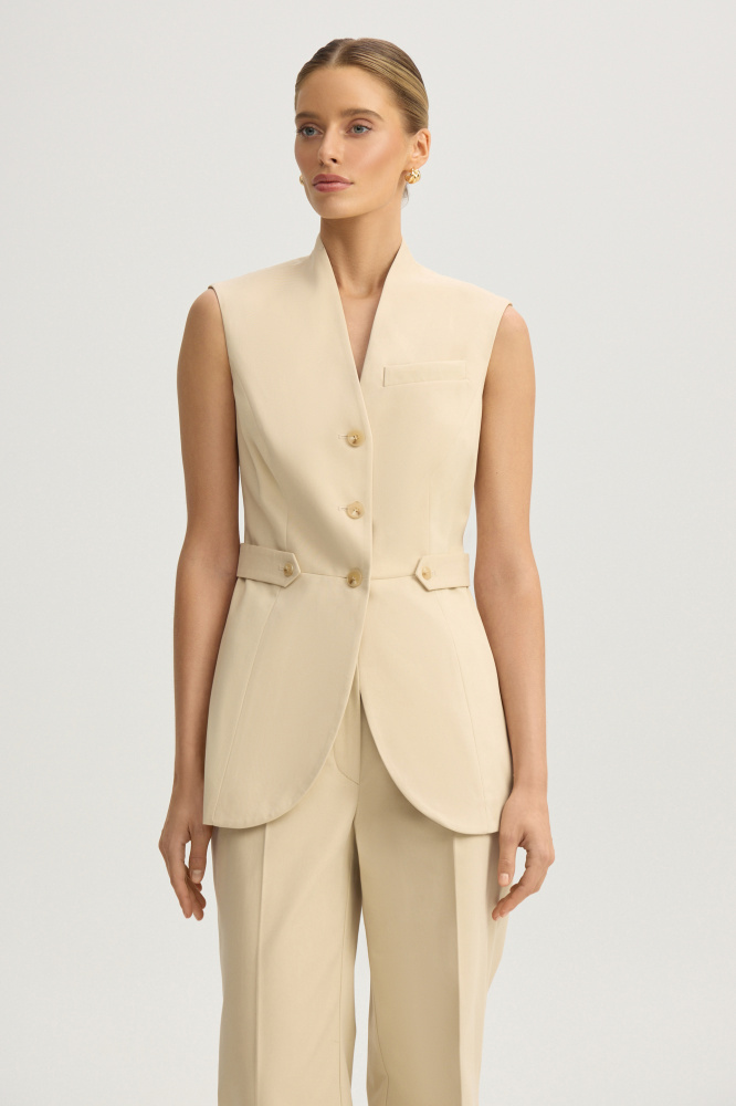 Жилет "Larino" из итальянского хлопка Мавелти (Mavelty)