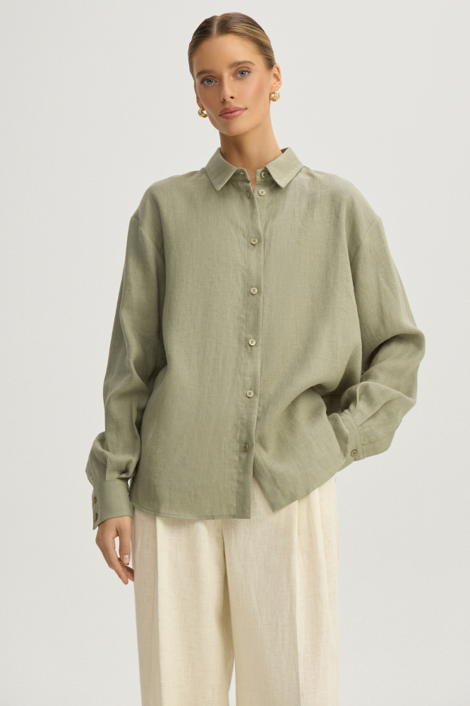 Рубашка "Monro" из итальянского льна  Мавелти (Mavelty)